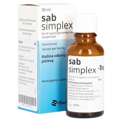 Abbildung von Sab simplex Suspension zum Einnehmen 30 Milliliter