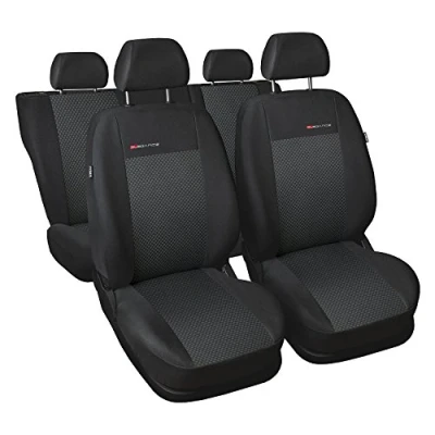 Abbildung von AUTO DEKOR Sitzbezüge Autositzbezug Komplettset 5 Sitze, Universal Polyester Grau, Elegance, kompatibel mit Volkswagen VW Tiguan Sitze