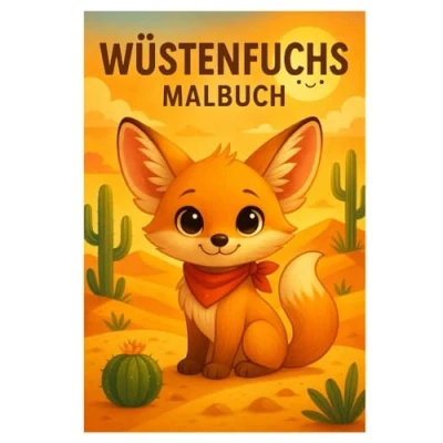 Abbildung von Niedliche Wüstenfüchse Malbuch: 50 charmante Illustrationen der kleinen Wüstentiere: Für Kinder und Erwachsene zum Ausmalen Schmunzeln