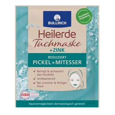 Abbildung von Bullrich Heilerde Tuchmaske + Zink Reduziert Pickel Und Mitesser Vegan 1