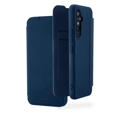Abbildung von Hama Handyhülle für Samsung Galaxy A35 5G (Handytasche, Klapphülle, Etui mit 2 Kartenfächern, stoßfest, kratzfest, eleganter Rundumschutz, weich, slim, softe Oberfläche) blau