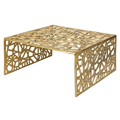 Abbildung von riess ambiente Couchtisch ABSTRACT 60cm gold, Wohnzimmer · Metall eckig Handarbeit Gap Design Modern