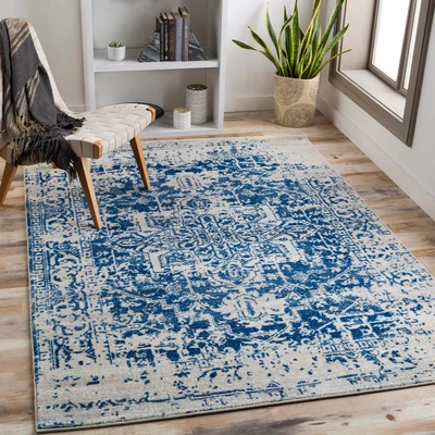 Abbildung von Surya Teppich &quot;Traditional&quot;, rechteckig, Boho Kurzflor Orientteppich, Wohnzimmer, Schlafzimmer, Blau