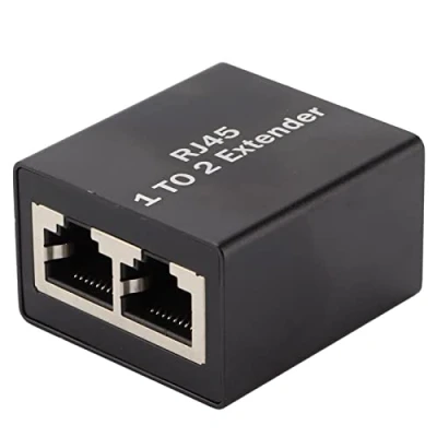 Abbildung von Ethernet Splitter 1 zu 1/1 2 Adapter, RJ45 Netzwerkadapter aus Aluminiumlegierung, Netzwerkerweiterungsanschluss, für Koppler, Hubs, Router, Switches(1 to 2)