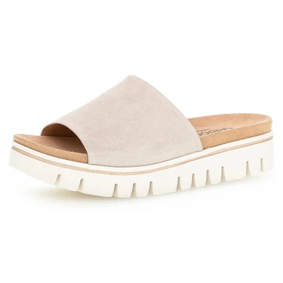 Abbildung von Gabor Damen Pantoletten, Frauen Slipper,Moderate Mehrweite (G),Sommerschuhe,sommerclogs,Sandalen,Freizeitschuhe,Slides,Muschel,38 EU / 5 UK