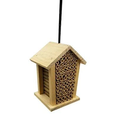Abbildung von Dehner Natura Premium Insektenhotel Louisiana, Insektenhaus / Nistkasten für Bienen/Schmetterlinge/Käfer, ca. 19 x 15 12 cm, Kiefernholz, natur