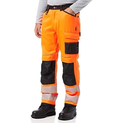 Abbildung von Portwest PW3 Warnschutz Arbeitshose, Größe: 34, Farbe: Orange/Schwarz, PW340OBR34