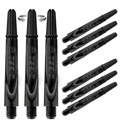 Abbildung von Harrows Darts 3 x Sets of Carbon 360 Dart Stems 9 Shafts in Total Medium, Midi &amp; Short (Schwarz, Mittel)