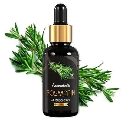 Abbildung von Aromaholik Rosmarinöl BIO 100% naturrein Ätherische Öle für Diffuser &amp; Aroma Zertifiziertes ätherisches Öl aus Indien Rosemary Essential Oils 30ml Sauna Massage