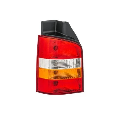 Abbildung von HELLA 2SK 008 579 091 Rückleuchte links P21/4W, P21W 12 gelb, glasklar, Rot weiß mit Glühlampen Lampenträger VOLKSWAGEN: Transporter 5 Bus