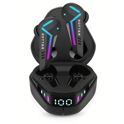 Abbildung von ROTTER® Kabellose Bluetooth Mobile Gaming Kopfhörer, Extrem Niedrige Latenz von 50 ms, 5.3, Dual Modus, 35 Stunden Spielzeit, IPX4 Wasserdicht, 6 Mikrofone (Black)