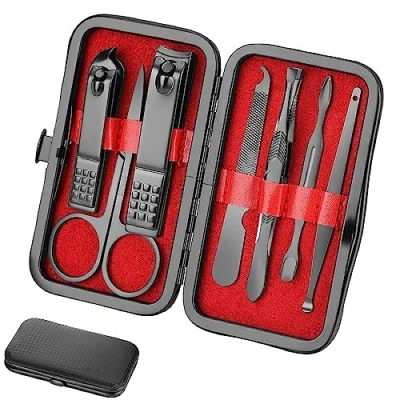 Abbildung von Maniküre Set Nagelknipser Reise Essential Nagelpflege Werkzeuge Mode Edelstahl Kit Pediküre Pflege Nagel Geschenk für Männer Frauen Freunde und Eltern