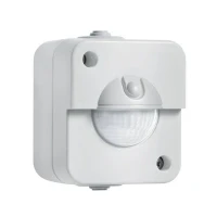 Abbildung von Steinel Bewegungsmelder IR 180 AP easy, Aufputz Sensorschalter, Erfassung, Dämmerunsgsensor, LED geeignet, 2 und 3 Draht Montage, 200 W, Grau