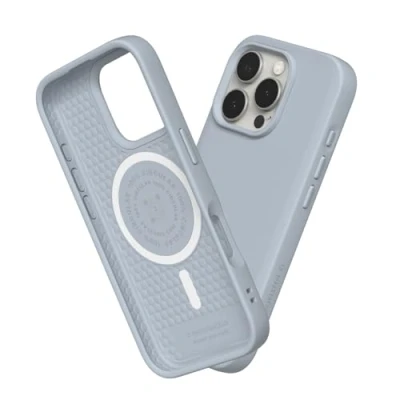 Abbildung von RhinoShield Case kompatibel mit [iPhone 16 Pro Max] SolidSuit MagSafe Stoßdämpfende &amp; schlanke Schutzhülle Premium Finish 3.5 Meter Fallschutz Silbergrau