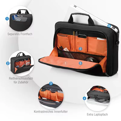 Abbildung von Everki Laptoptasche Advance schwarz mit Schultergurt 16 Zoll 14 Liter