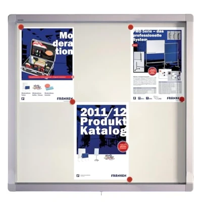 Abbildung von FRANKEN Schaukasten ECO für den Außenbereich, Klapptür, 6x A4, 75 x 70,4 4,5 cm, weiß, magnetisch, mit Aluminiumrahmen zur Wandmontage, SK6SE