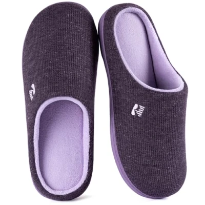 Abbildung von RockDove Damen Original Zweifarbige Hausschuhe mit Rückstellschaum, 42/43 EU, Aubergine
