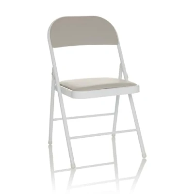 Abbildung von hjh OFFICE Klappstuhl gepolstert TUDELA W Kunstleder Besucherstuhl Faltstuhl klappbar, bis 130 kg belastbar, Grau, 803016