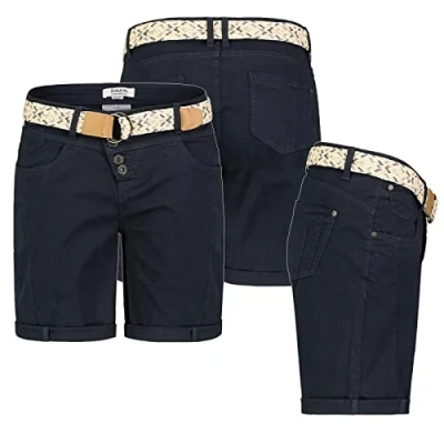 Abbildung von SUBLEVEL Bermudas Damen Short Bermuda kurze Hose Sommer Chino Stoff mit Gürtel