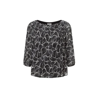 Abbildung von s.Oliver BLACK LABEL Langarmbluse Bluse in feinem Plisée mit abstrakter Musterung