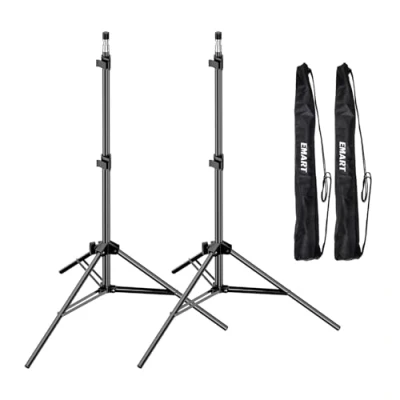 Abbildung von EMART 210cm Lichtstativ Stabil Lampenstativ Aluminium Stativständer Licht Stativ tragbares Beleuchtungsstativ 5 kg Traglast, 1/4 Zoll Schraube Light Stand für Studio Kits, Softbox, 2 Stück