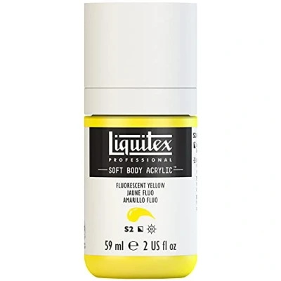 Abbildung von Liquitex 1959981 Professional Acrylfarbe Soft Body Künstlerfarbe in cremiger deckender Konsistenz, hohe Pigmentierung, lichtecht &amp; alterungsbeständig, 59ml Flasche Gelb Fluo