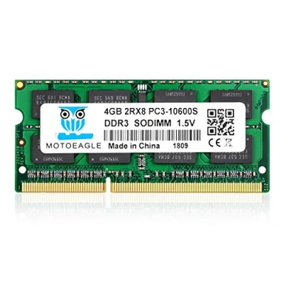 Abbildung von Motoeagle 4GB PC3 10600S DDR3 1333MHz SODIMM 204 Pin Unbuffered Non ECC 1.5V CL9 2Rx8 Dual Rank Notizbuch Arbeitsspeicher