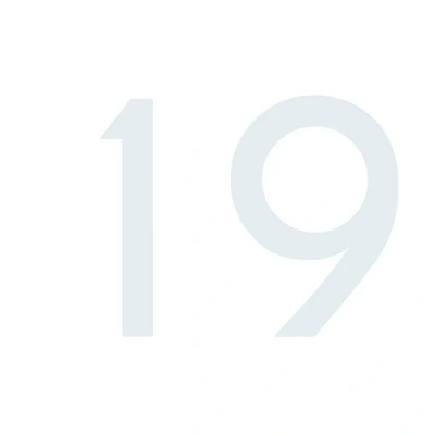 Abbildung von Zahlenaufkleber Nummer 19, weiß, 10cm (100mm) hoch, Aufkleber mit Zahlen in vielen Farben + Höhen, wetterfest