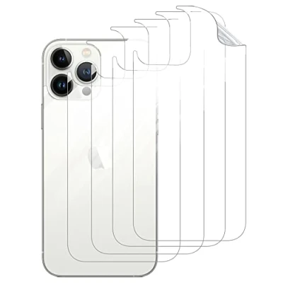 Abbildung von GIOPUEY[4 Stück Rückseite Folie Kompatibel mit iPhone 14 Pro Max, Max Schutzfolie, Weiches TPU, Dünn, Hohe Transparenz, Kratzfest, rutschfest Clear