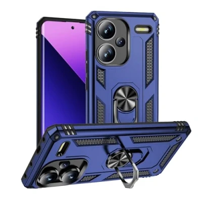 Abbildung von Hülle für Xiaomi Redmi Note 13 Pro Plus 5G Standfunktion Drehbar Ringhalter 360 Grad Case Cover Magnet Bumper Handyhülle Outdoor Hart Hardcase Mit Ring (Xiaomi 5G, Blau)