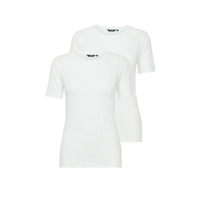 Abbildung von Oxmo Jessa 2 PACK Tshirt basic, Damen, Größe: Large, white