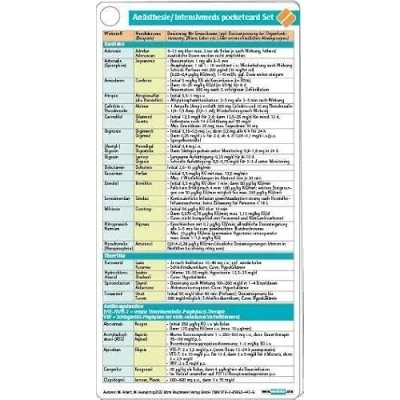 Abbildung von Anästhesie/Intensivmeds pocketcard Set
