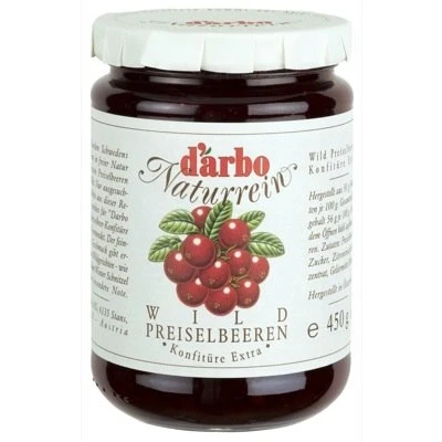 Abbildung von Darbo Naturrein Erdbeeren Konfitüre fein passiert 6 x 450 g Gläser, ideal zum Frühstück aufs Brötchen als auch Veredeln von Desserts und Süßspeisen