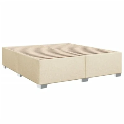Abbildung von vidaXL Bettgestell, Bett mit Bettfüße Lattenrost, Polsterbett für Schlafzimmer, Doppelbett Bettrahmen, Modern, Creme 180x200cm Stoff