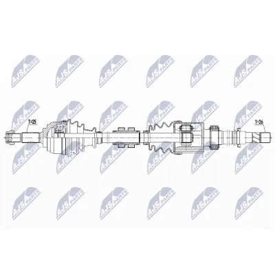 Abbildung von NTY NPW NS 102 Antriebswelle Vorderachse rechts 926 Schaltgetriebe NISSAN: Note II Hatchback