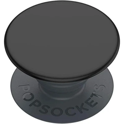 Abbildung von PopSockets: PopGrip Basic Ausziehbarer Sockel und Griff für Smartphones Tablets [Top Nicht Austauschbar] Schwarz