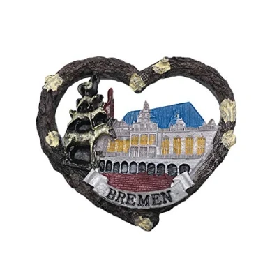 Abbildung von 3D Bremen Deutschland Kühlschrank Kühlschrankmagnet Touristische Souvenirs Harz Magnetische Aufkleber Home &amp; Kitchen Dekoration von Reisegeschenk