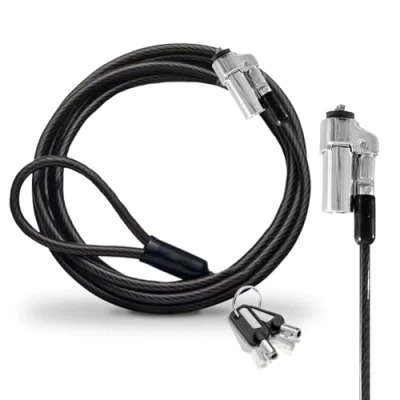 Abbildung von Cable Technologies Nano Sicherheitskabel, Stahl, Diebstahlschutz, 180 cm, für Notebook, Kensington Nanosaver, Schlüsselverschluss, 2 Schlüssel, Saver Schutzschloss, PVC Beschichtung