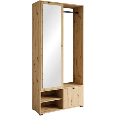 Abbildung von INOSIGN Glashängeschrank &quot;GARDEROBE DINO&quot;, Garderobenschrank mit Spiegel und Kleiderstange, 90 cm breit