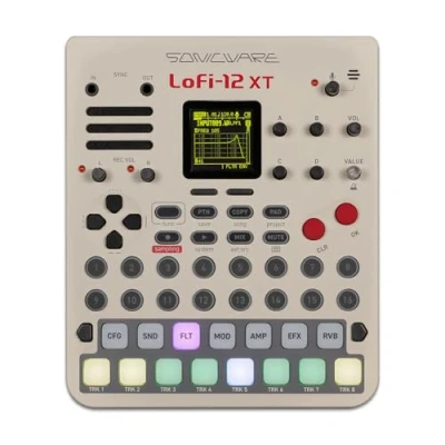 Abbildung von Sonicware Lofi 12 XT [Limitierte Retro Farbe] Sampling mit 12bit Sampler Modus, 8 Spur Step Sequenzer, 26 Effekte, 15 anschlagdynamische Pads RGB LEDs