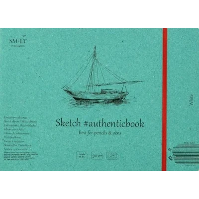 Abbildung von SMLT 5EB 32ST Authentic line 245x176 mm genähtes Skizzenblock authenticbook, 90 gsm weiß Papier, 32 Blatt