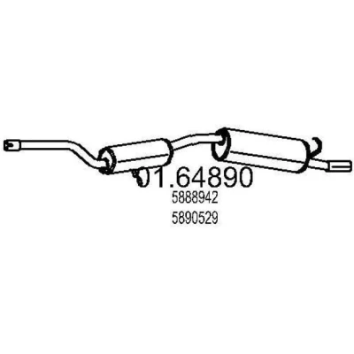 Abbildung von MTS 01.64890 Endschalldämpfer 1540 FIAT: Uno Schrägheck