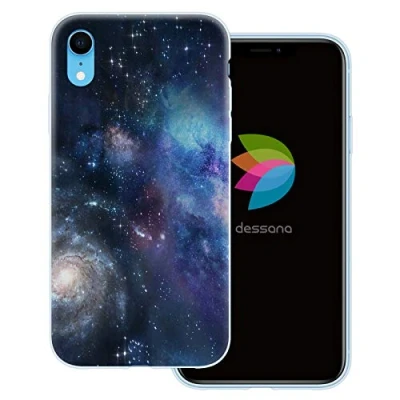Abbildung von dessana Weltall transparente Schutzhülle Handy Case Cover Tasche für Apple iPhone XR Nebel Sterne