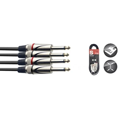 Abbildung von Stagg 25018306 Twin Kabel (60 cm, Stecker auf Stecker)