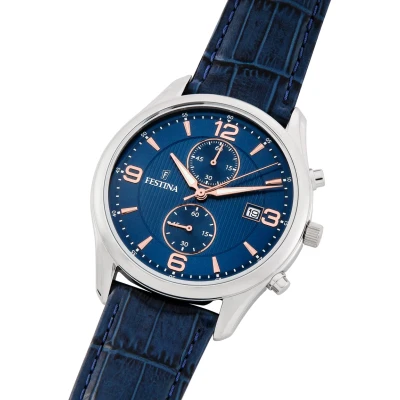 Abbildung von Festina Herren Chronograph Quarz Uhr mit Leder Armband F6855/6