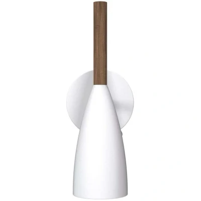 Abbildung von Wandleuchte Pure in Weiß mit Holzelement