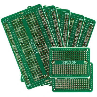 Abbildung von EPLZON Prototype Board Lötbares Breadboard Doppelseitig Leiterplatte PCB Circuit zum Schweißen von Arduino, DIY elektronische Artikel(5 Stück + 2 Stück,grün)