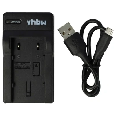 Abbildung von vhbw USB Akkuladegerät kompatibel mit JVC GZ MG645BEU, MS90, MS90EU, MS95 Digitalkamera, Camcorder, Action Cam Akku Ladeschale