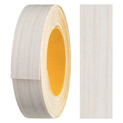 Abbildung von haggiy Melaminkanten Band selbstklebend 18mm x 5m I Kantenband Möbelkantenband Sicherer Halt ohne Bügeln Kantenumleimer Furnier für Regalbretter/Holzplatten (Woodline Creme)