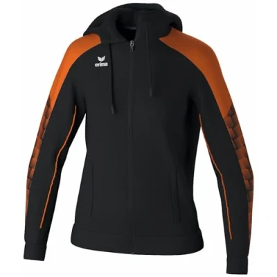 Abbildung von Erima Damen EVO STAR Trainingsjacke mit Kapuze (1032441), schwarz/orange, 34